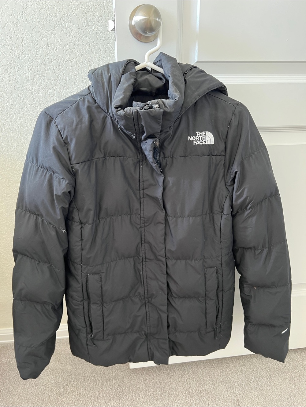 The North Face Kids Black Hooded Puffer Jacket